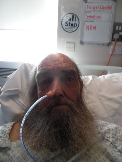 Me in bed, QEQM hospital, Margate.