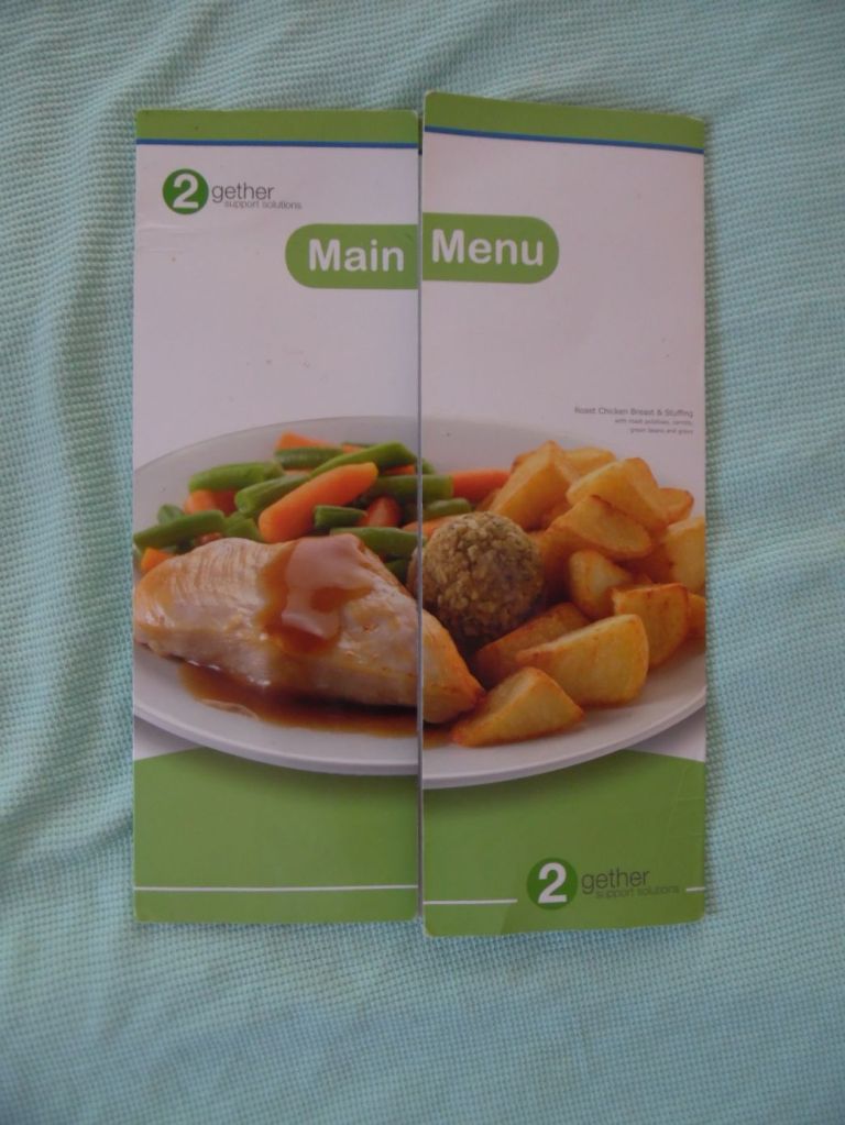 Menu, QEQM hospital, Margate.