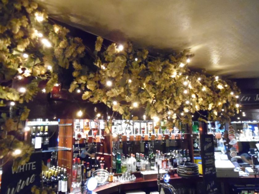 Hanging hop display, Wrotham Arms, Broadstairs.