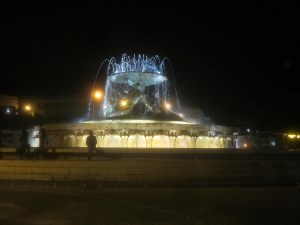 Triton Fountain at night, Valetta.